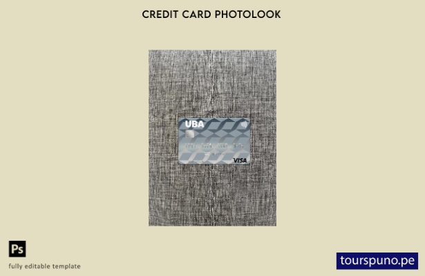 listo para imprimir plantilla frontal de aspecto fotográfico de tarjeta visa del